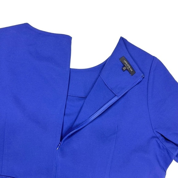 Lafayette 148 New York cobalt blue dress stretch short sleeves plus 22 - Picture 8 of 16